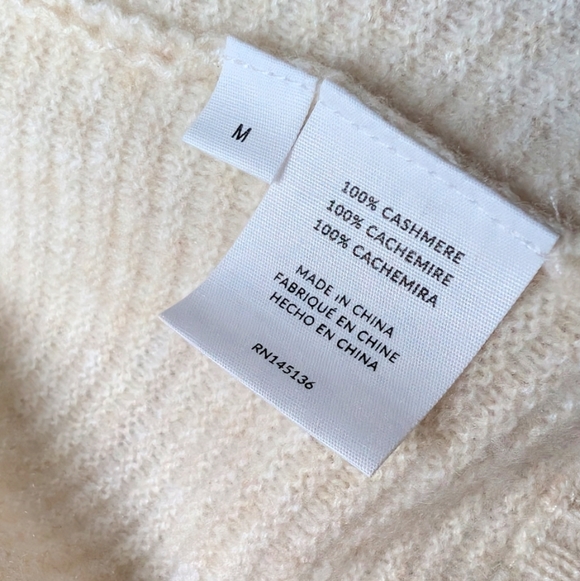 Naadam Cashmere Cream Soft Knit Open Cardigan Medium - Picture 3 of 5